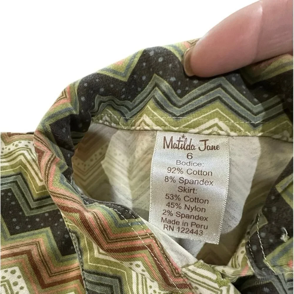 Matilda Jane Girls SZ 6 Field Trip Harlow Mock Turtleneck Cottagecore BOHO Dress
